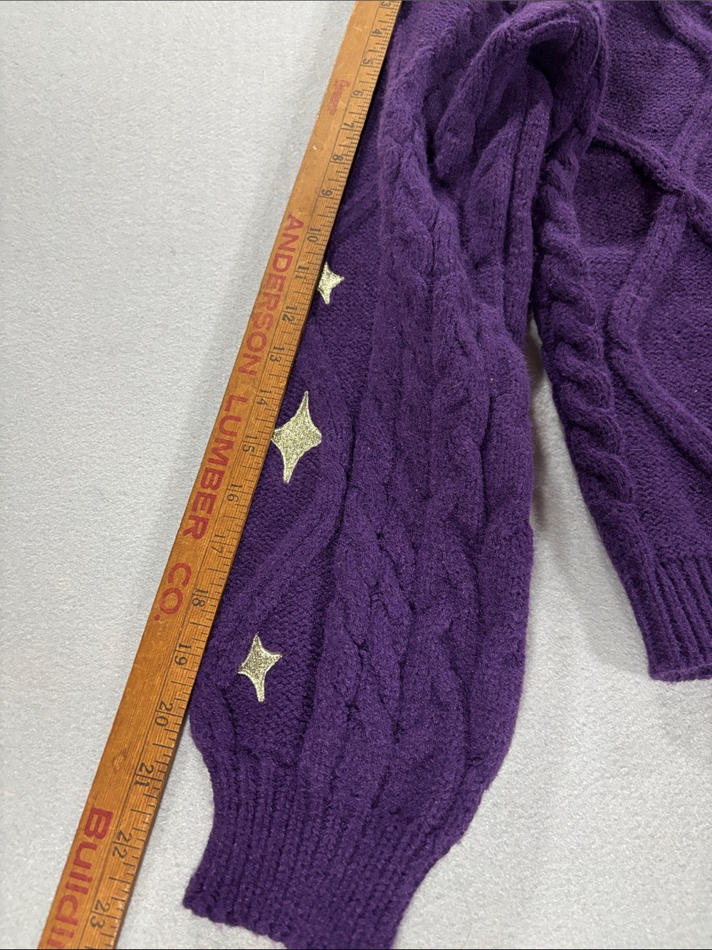 Taylor Swift Speak Now Purple Cable Knit Button-Front Sweater Cardigan XS/S - Picture 6 of 8